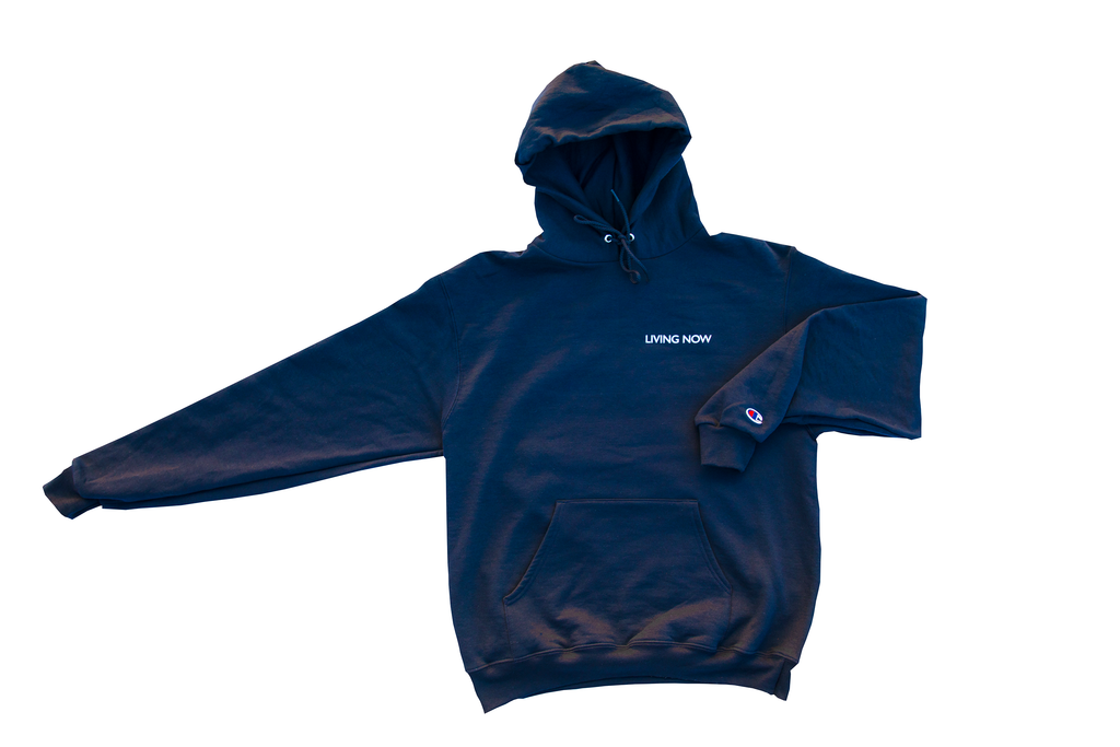 Living Now Navy Hoodie Front
