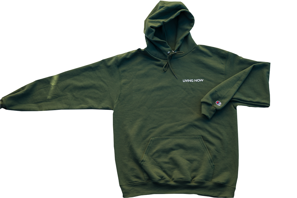 Living Now Forest Green Hoodie Front